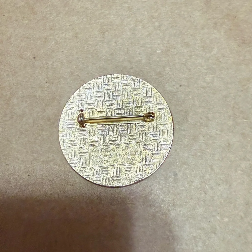 Artistic Enamel Brooch with Gold Accents